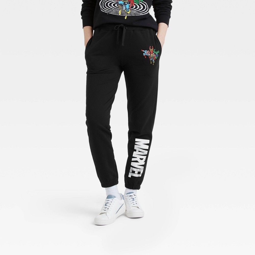Women's Marvel Graphic Jogger Pants - Black- Size XS